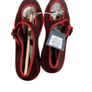 Red Velvet Mary Jane Flats
